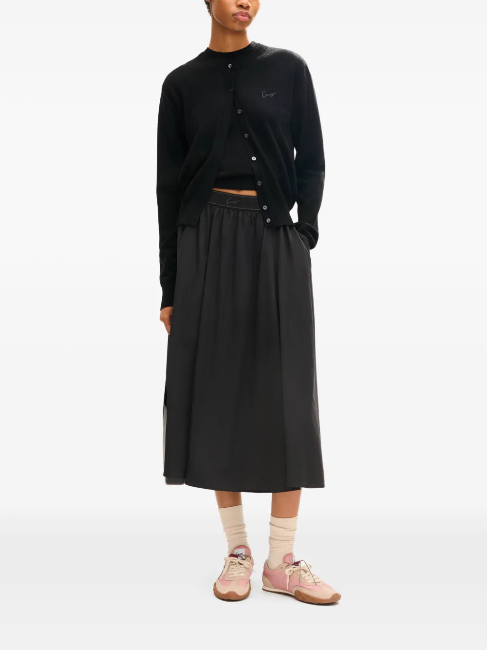Kenzo Signature elastische midi-rok Zwart