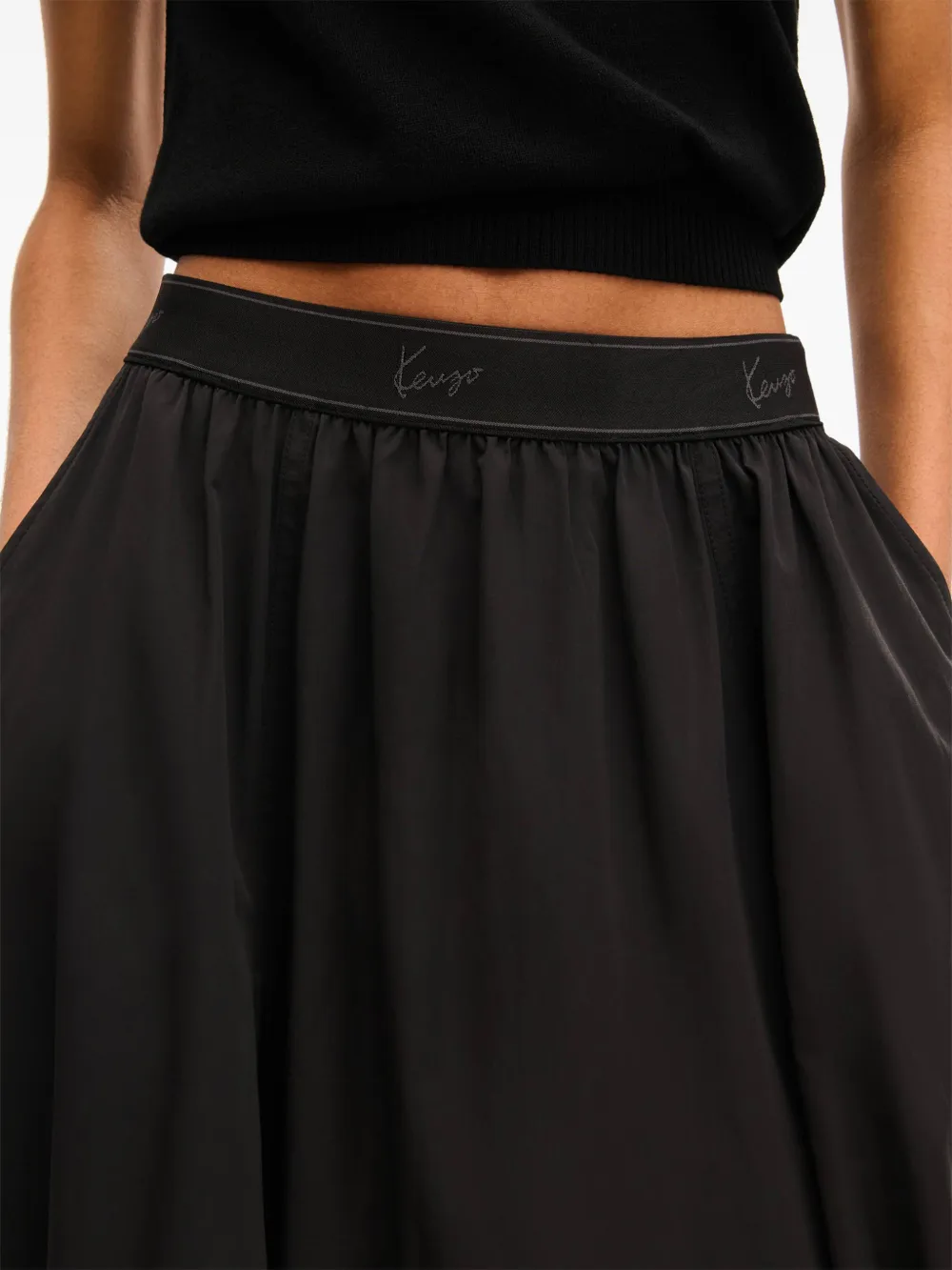 Kenzo Signature elastische midi-rok Zwart