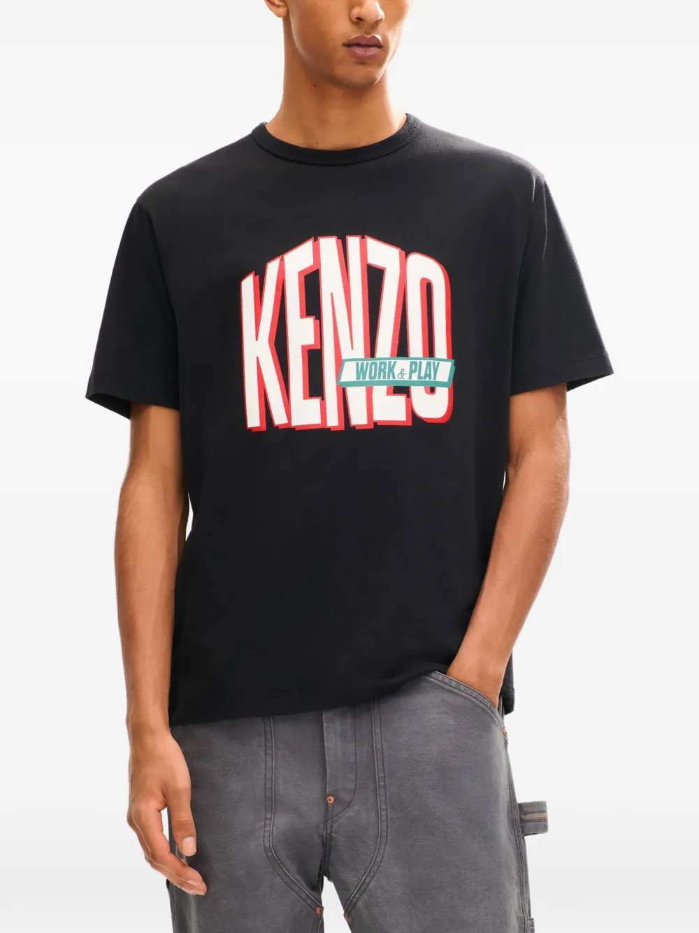 Kenzo Work And Play katoenen T-shirt Zwart