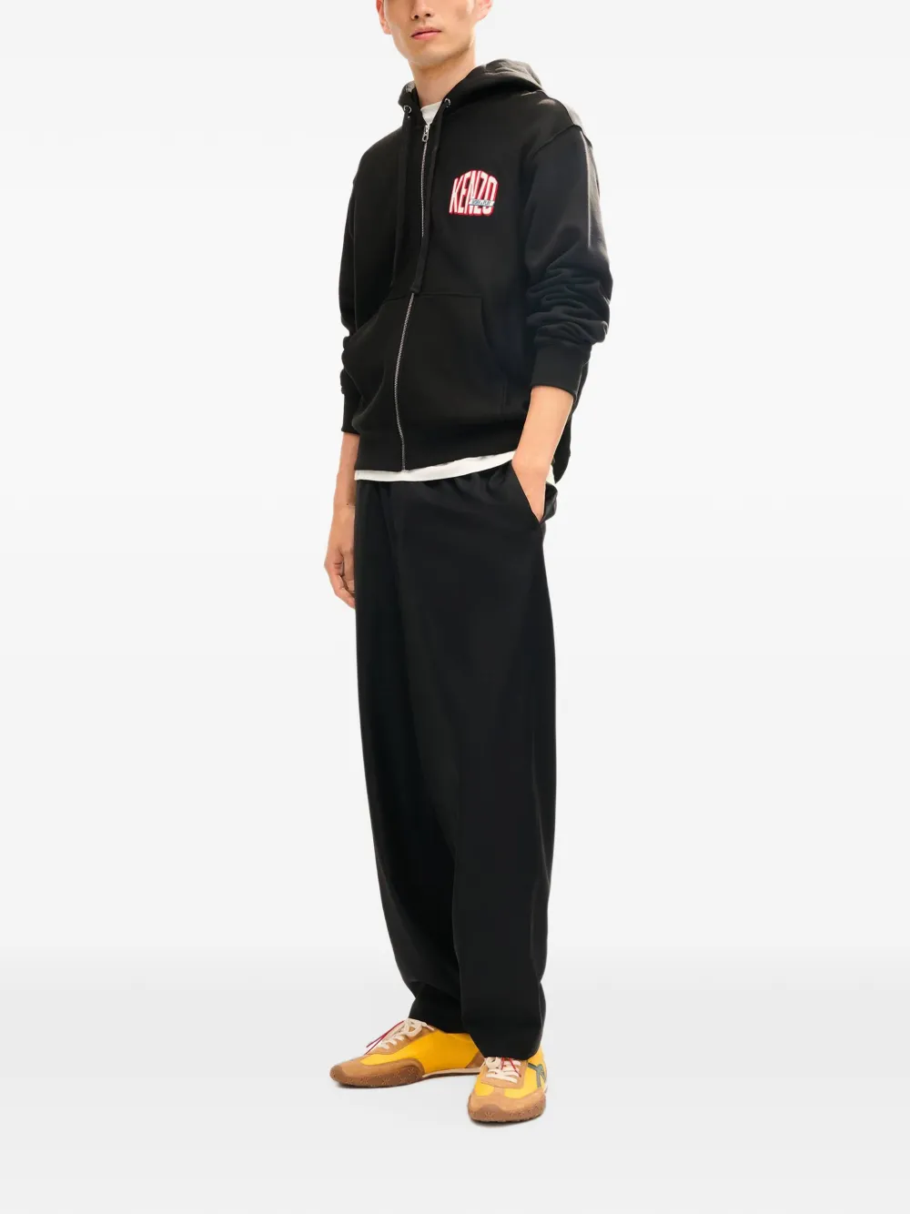 Kenzo Work And Play cotton hoodie Zwart