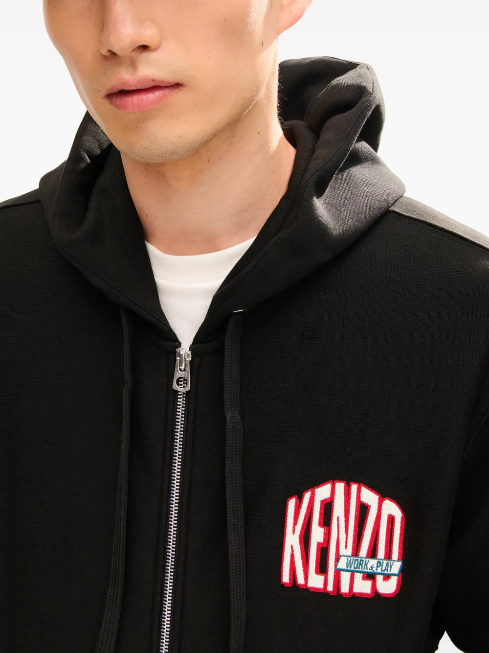Kenzo Work And Play cotton hoodie Zwart