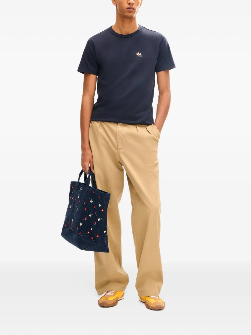 Kenzo Ikat Flower katoenen T-shirt Blauw