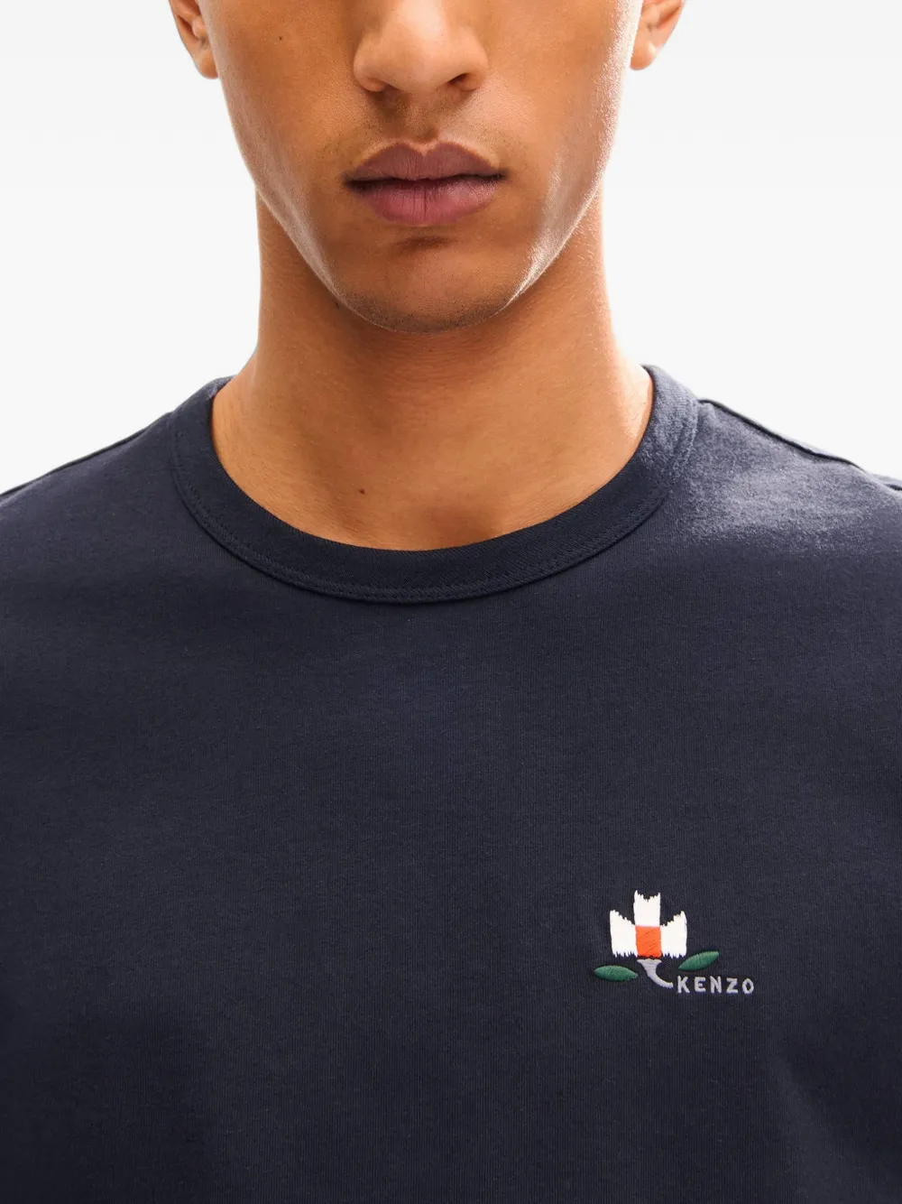 Kenzo Ikat Flower katoenen T-shirt Blauw
