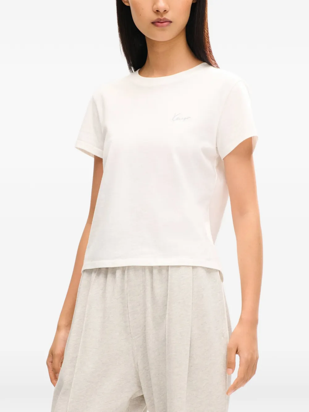 Kenzo Signature cotton T-shirt Wit