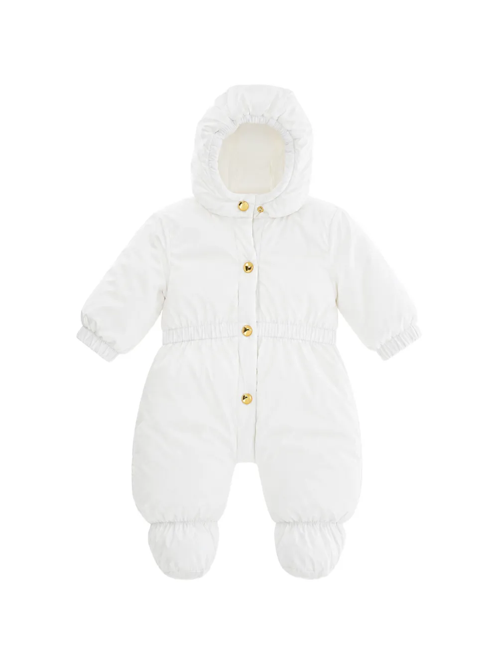 Elisabetta Franchi La Mia Bambina hooded padded snowsuit Beige