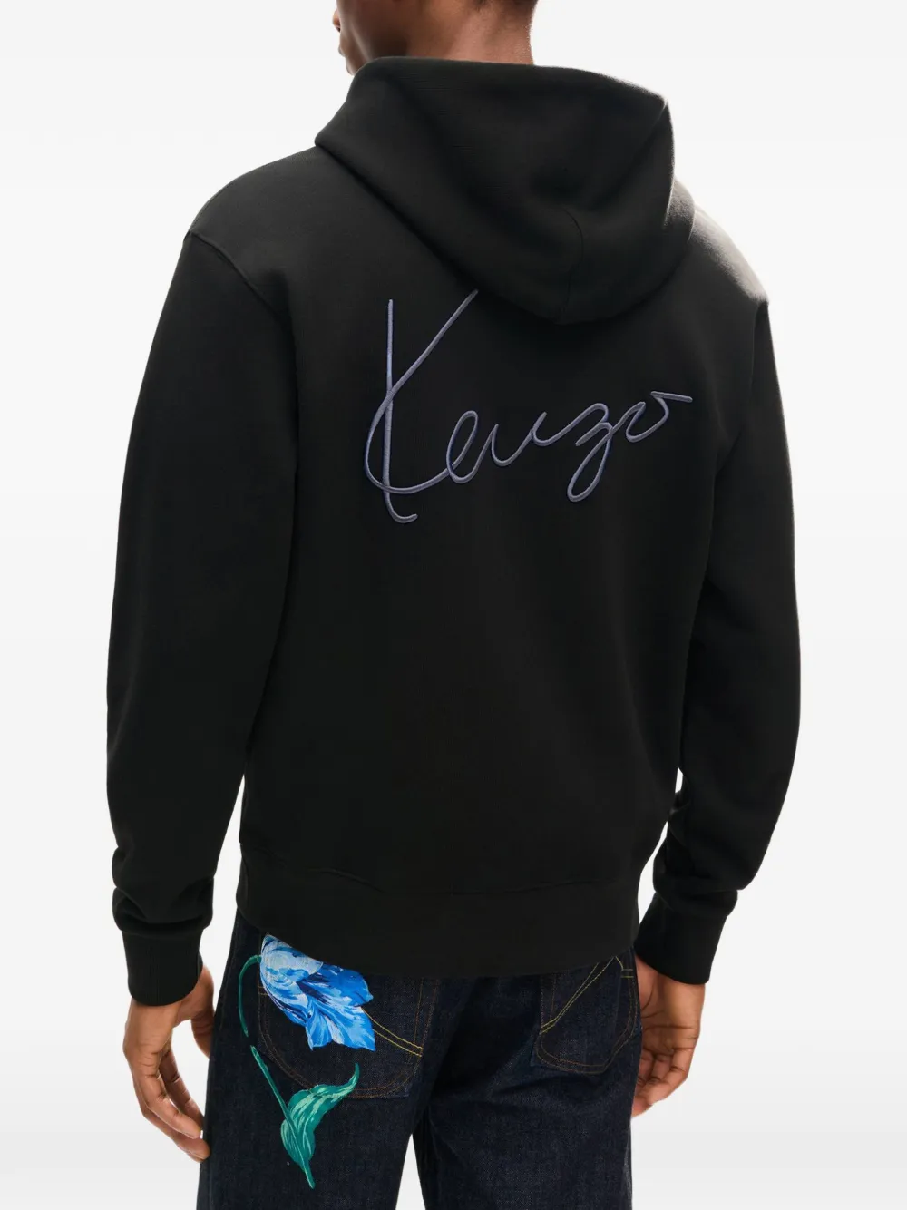 Kenzo Signature zip-up hoodie Zwart