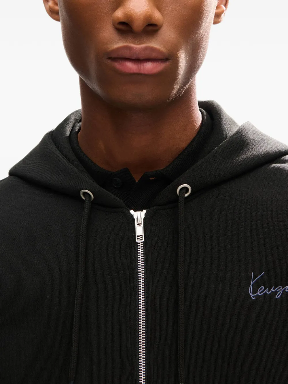 Kenzo Signature zip-up hoodie Zwart