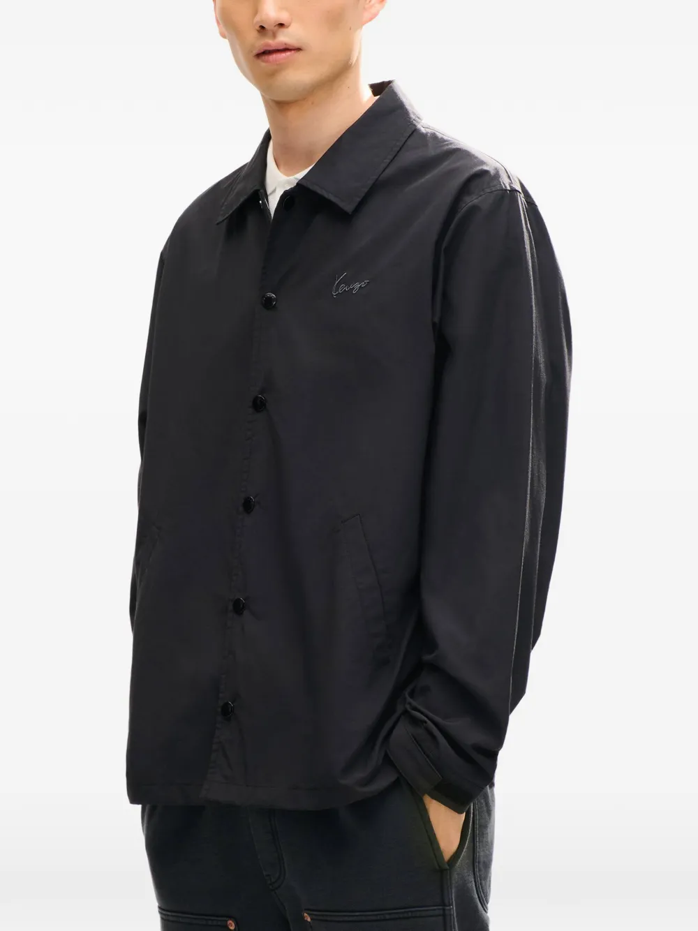 Kenzo Signature shirt jacket Zwart