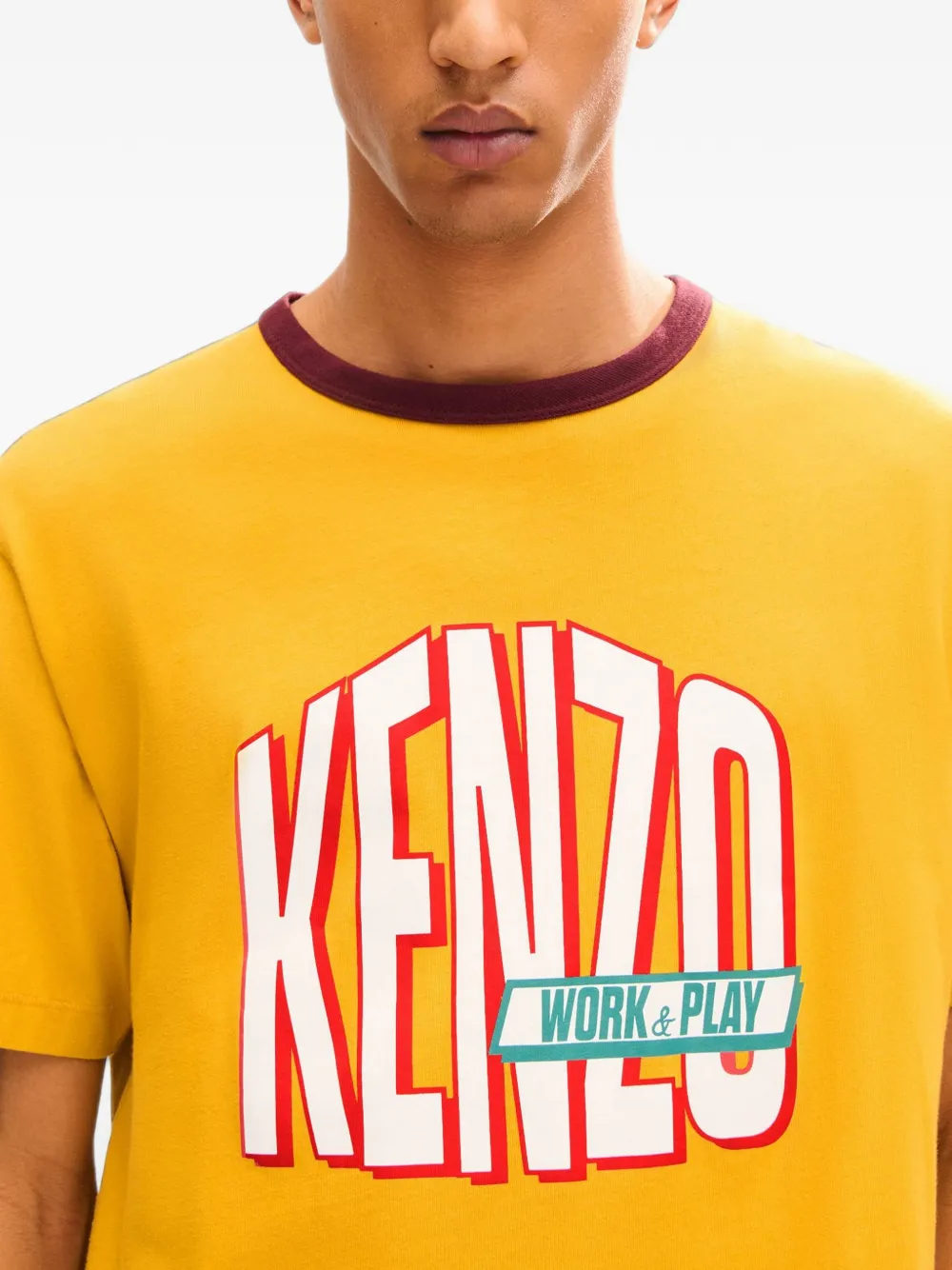 Kenzo Work And Play katoenen T-shirt Geel