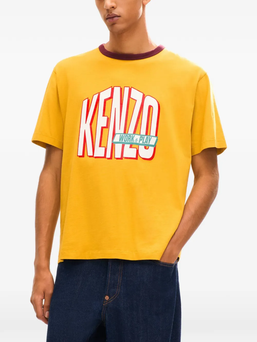 Kenzo Work And Play katoenen T-shirt Geel