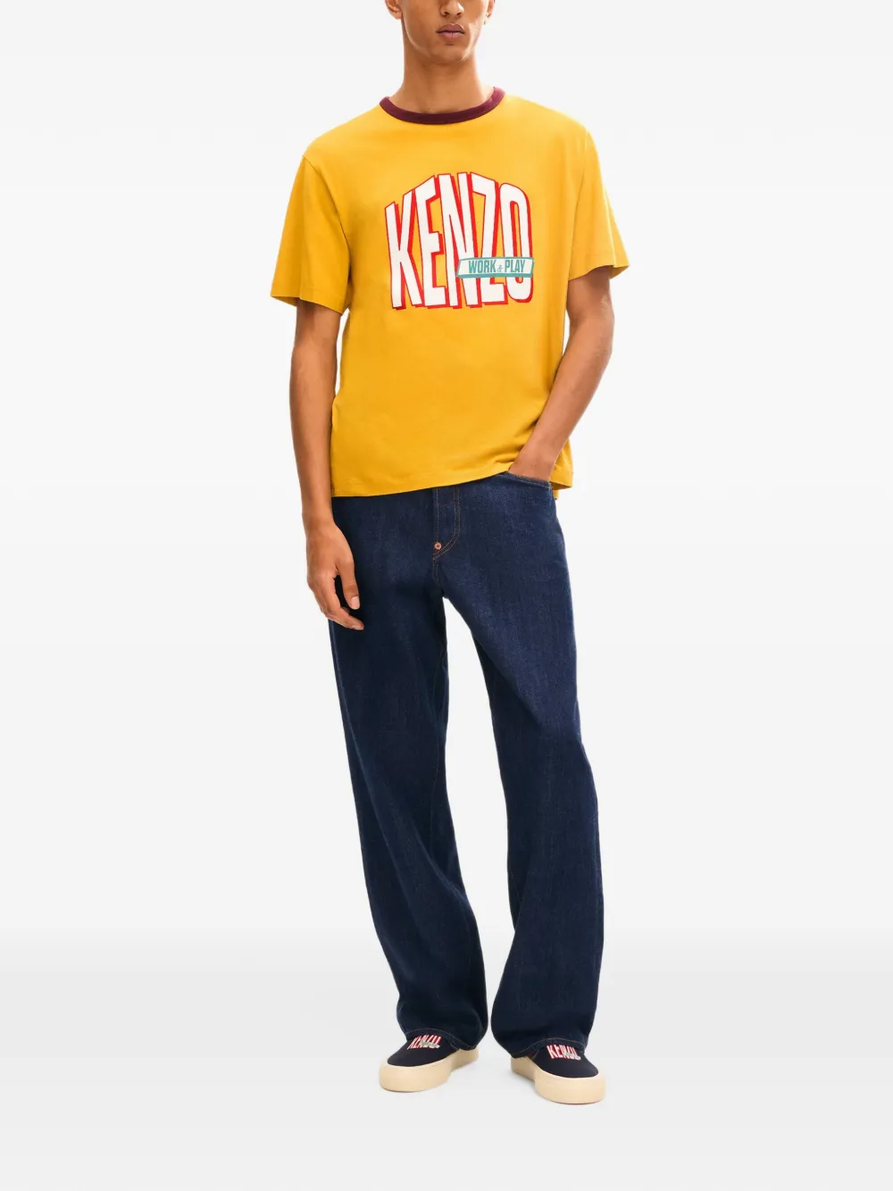 Kenzo Work And Play katoenen T-shirt Geel