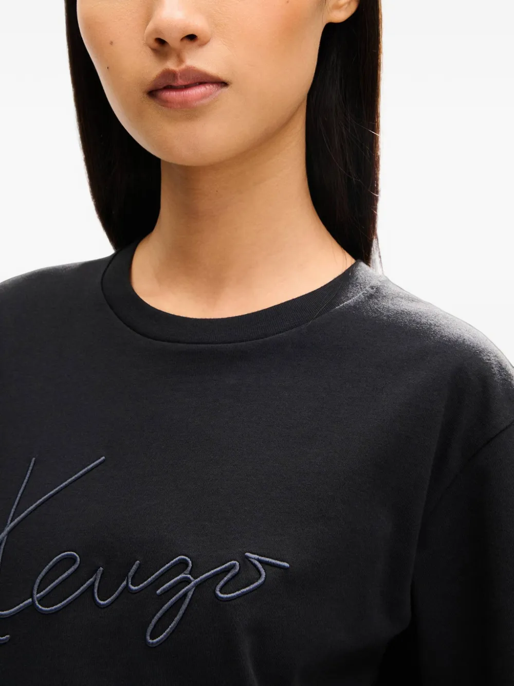 Kenzo Signature embroidered T-shirt Zwart