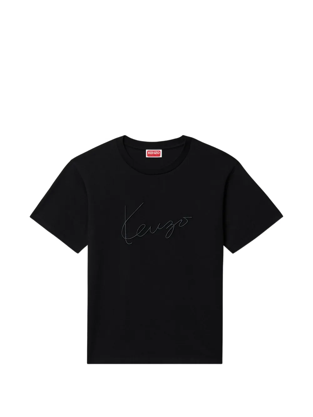 Kenzo Signature embroidered T-shirt Zwart
