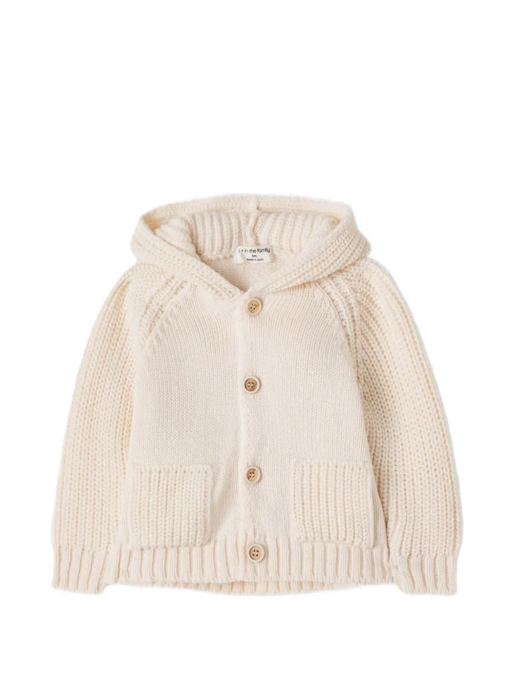 1+ In The Family pom-pom hooded cardigan - Toni neutri