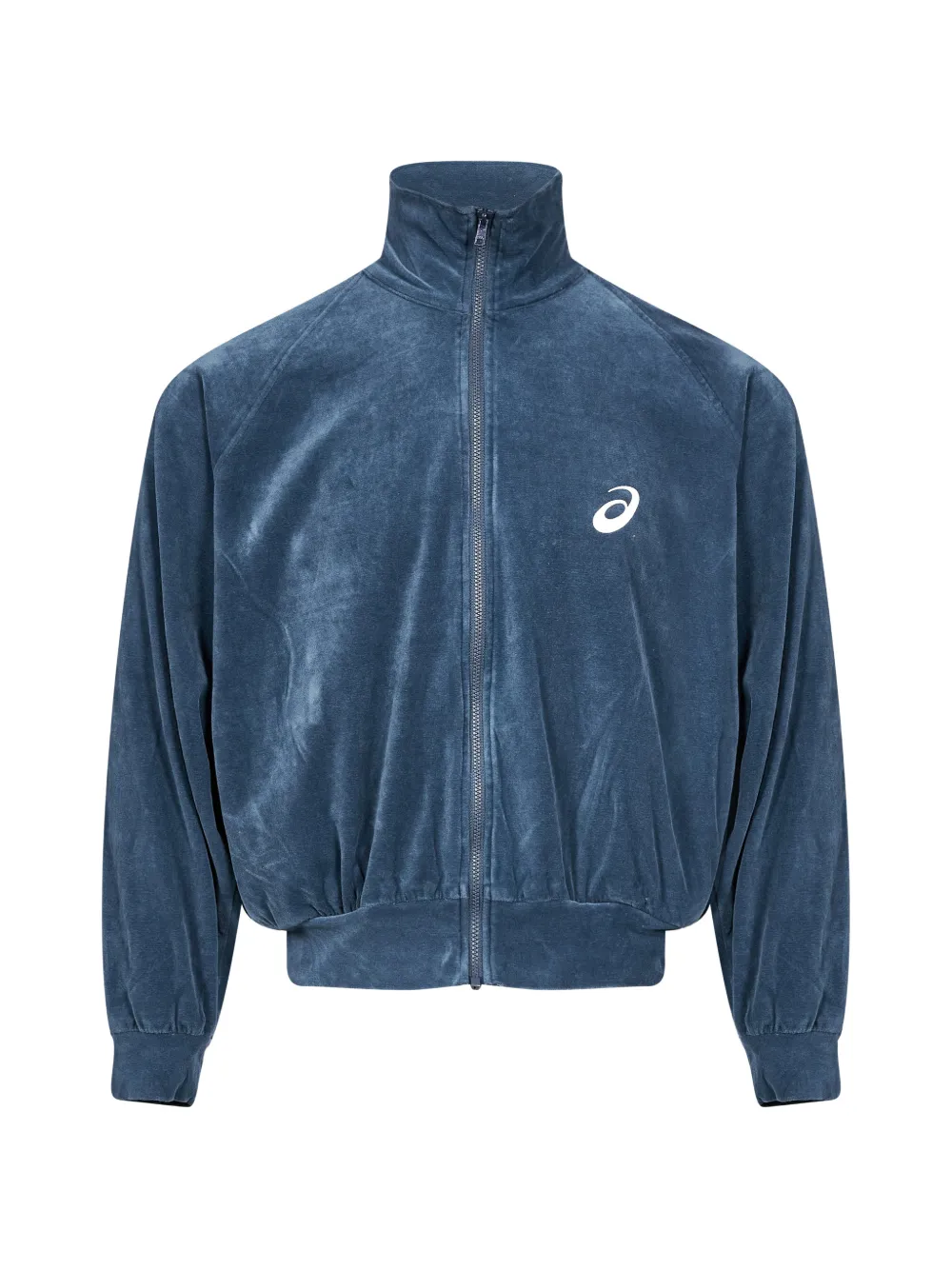 soshiotsuki x asics logo-print velvet sweatshirt - Blu