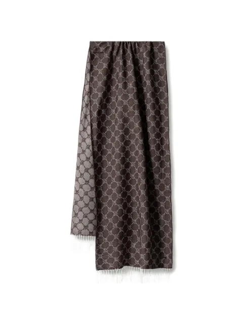 Joop! Fabio monogram-print frayed scarf