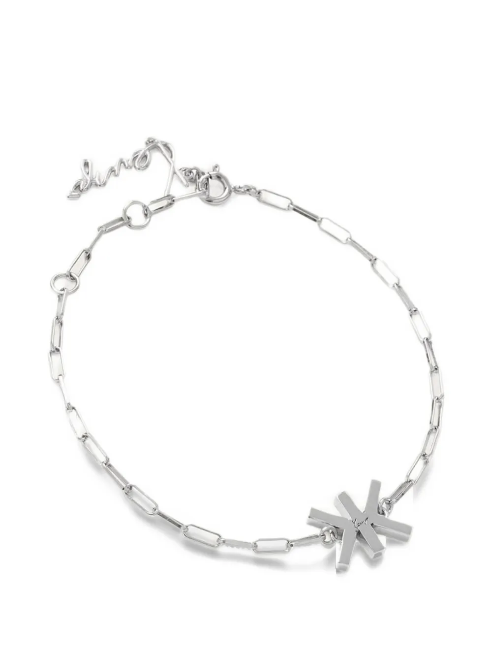 Kenzo logo-charm paperclip-link bracelet - Argento