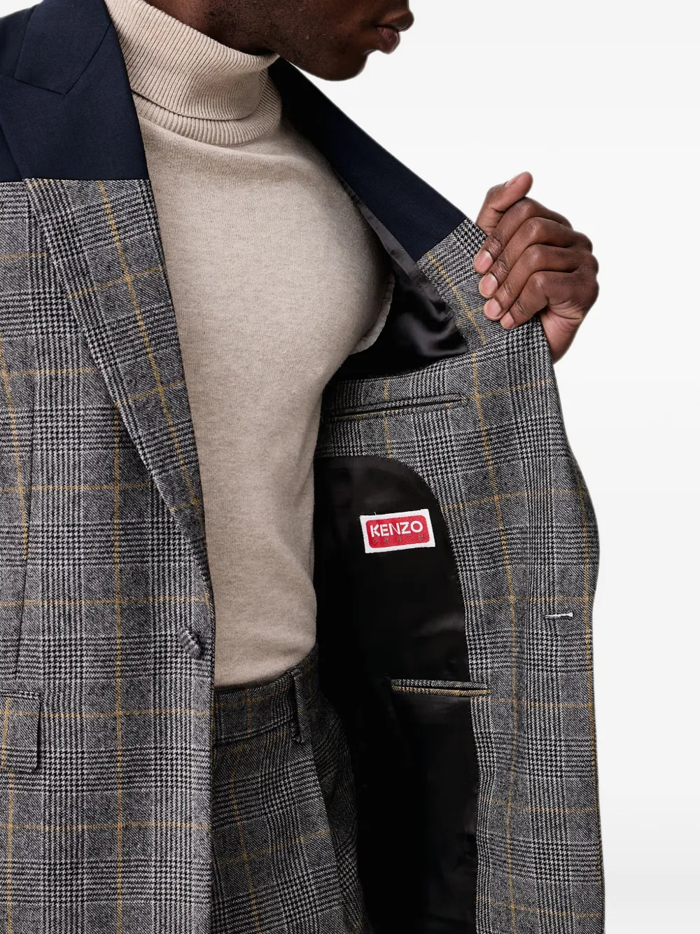 Kenzo Checks single-breasted blazer Grijs