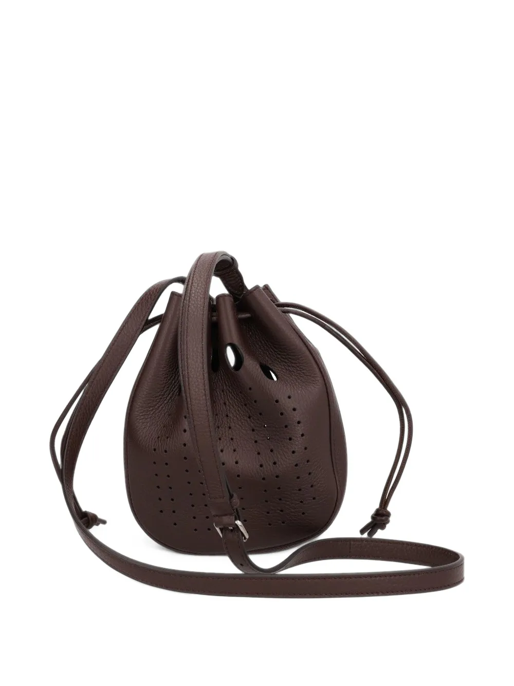 Valentino Garavani Signature perforated leather messenger bag Bruin