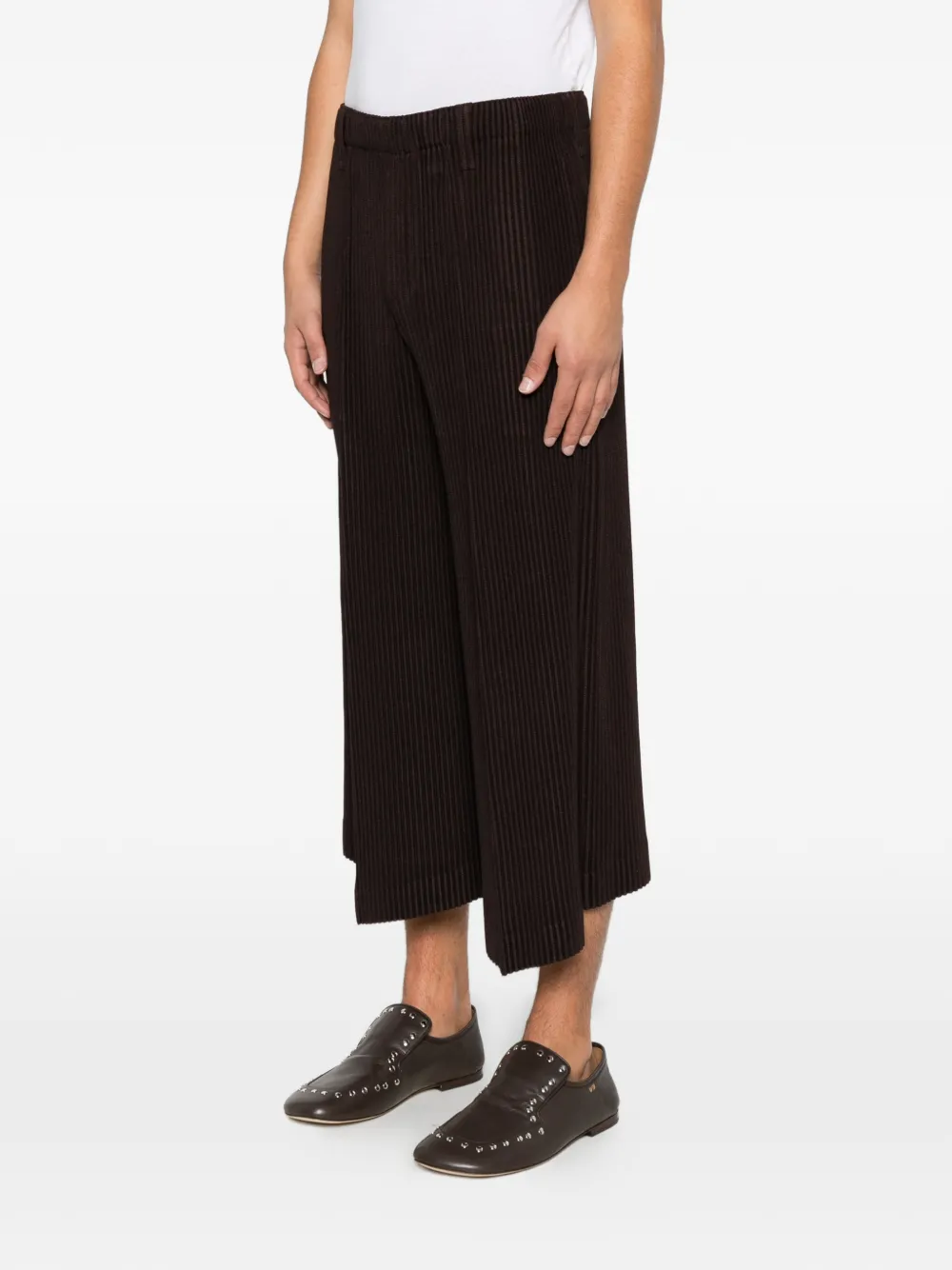 Homme Plissé Issey Miyake pleated cropped trousers Bruin