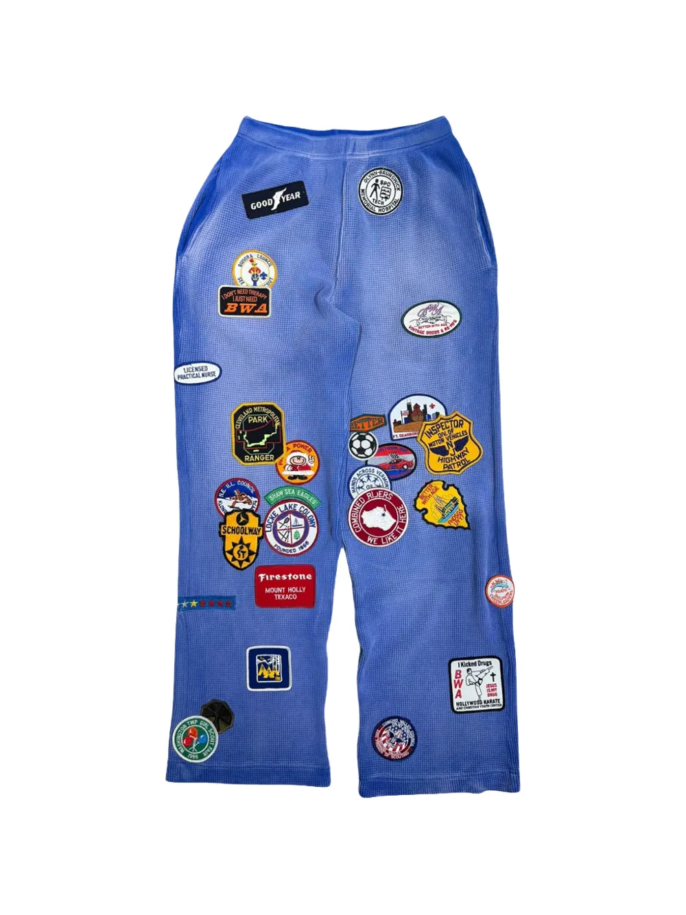 Better with Age Gentlemen's Waffle #1 patch-detail track pants - Blu