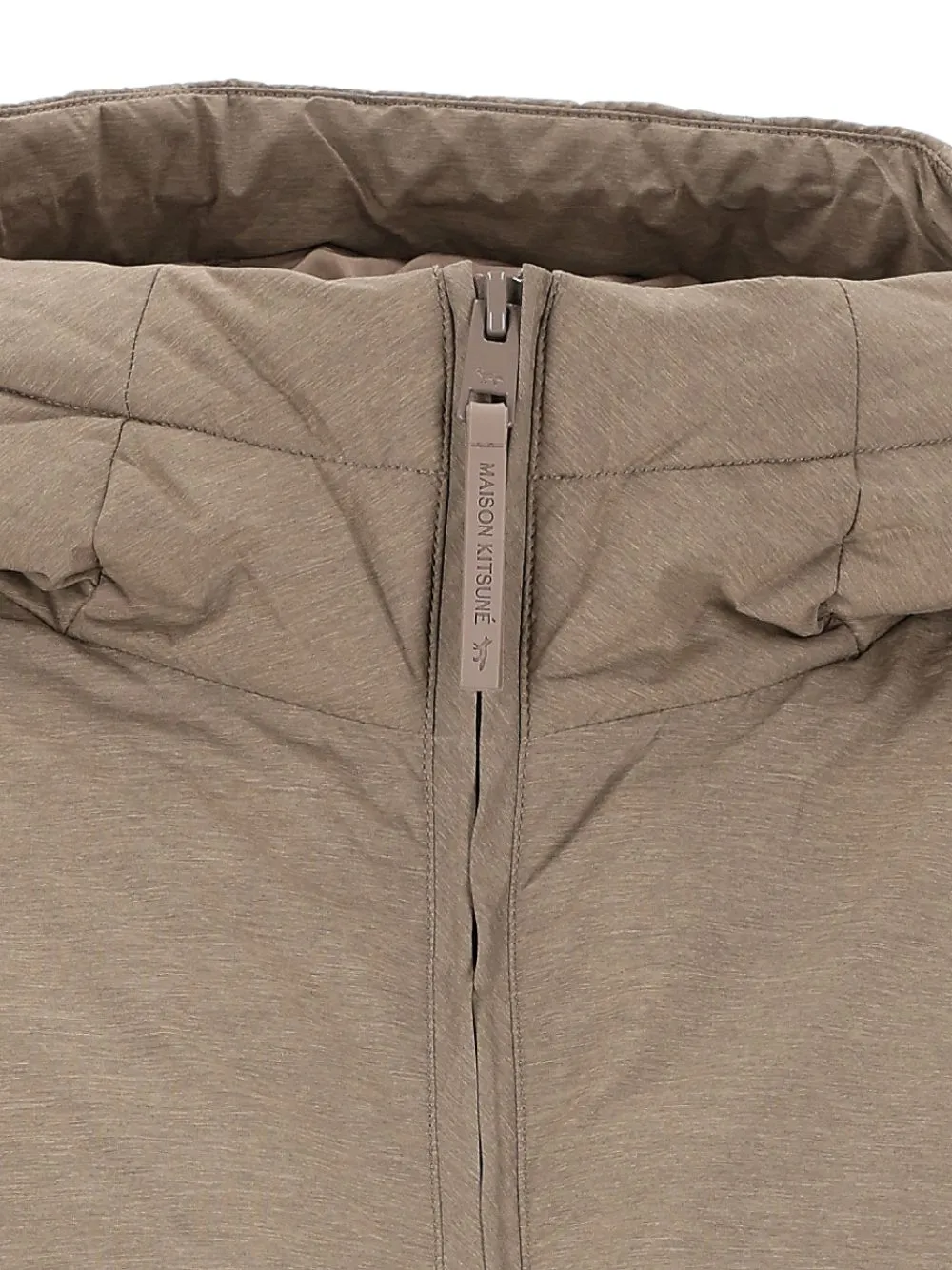 Maison Kitsuné profile fox hooded coat Beige
