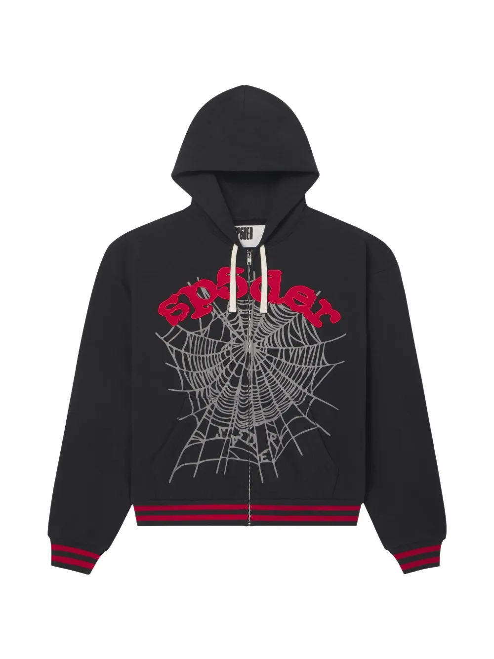 SP5DER logo-print zip-up hoodie - Nero