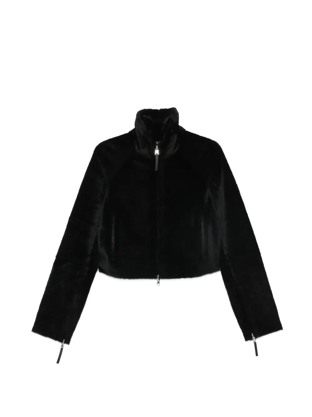 Utzon cropped shearling jacket | negro | Image 1