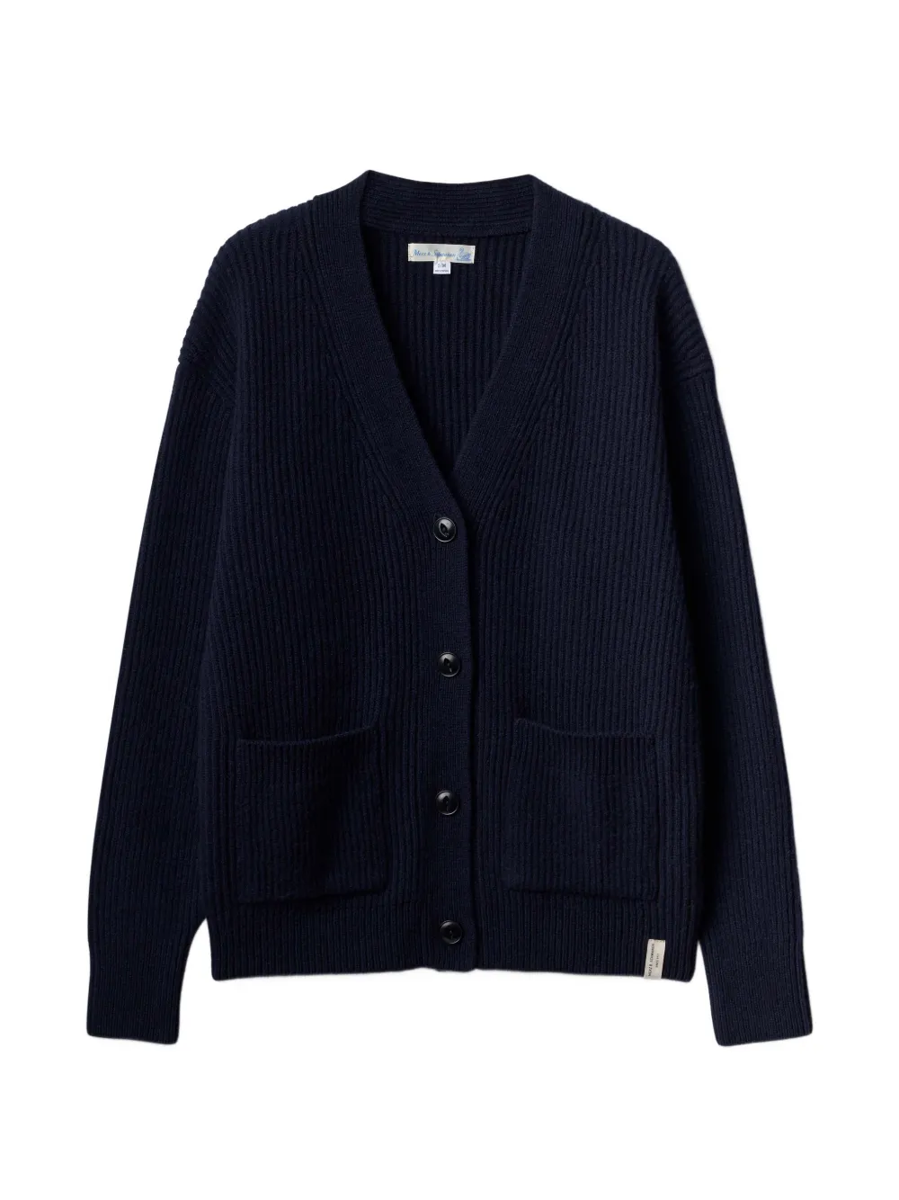 Merz B. Schwanen ribbed-knit wool cardigan - Blu