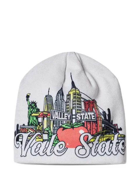 Vale graphic-print beanie hat