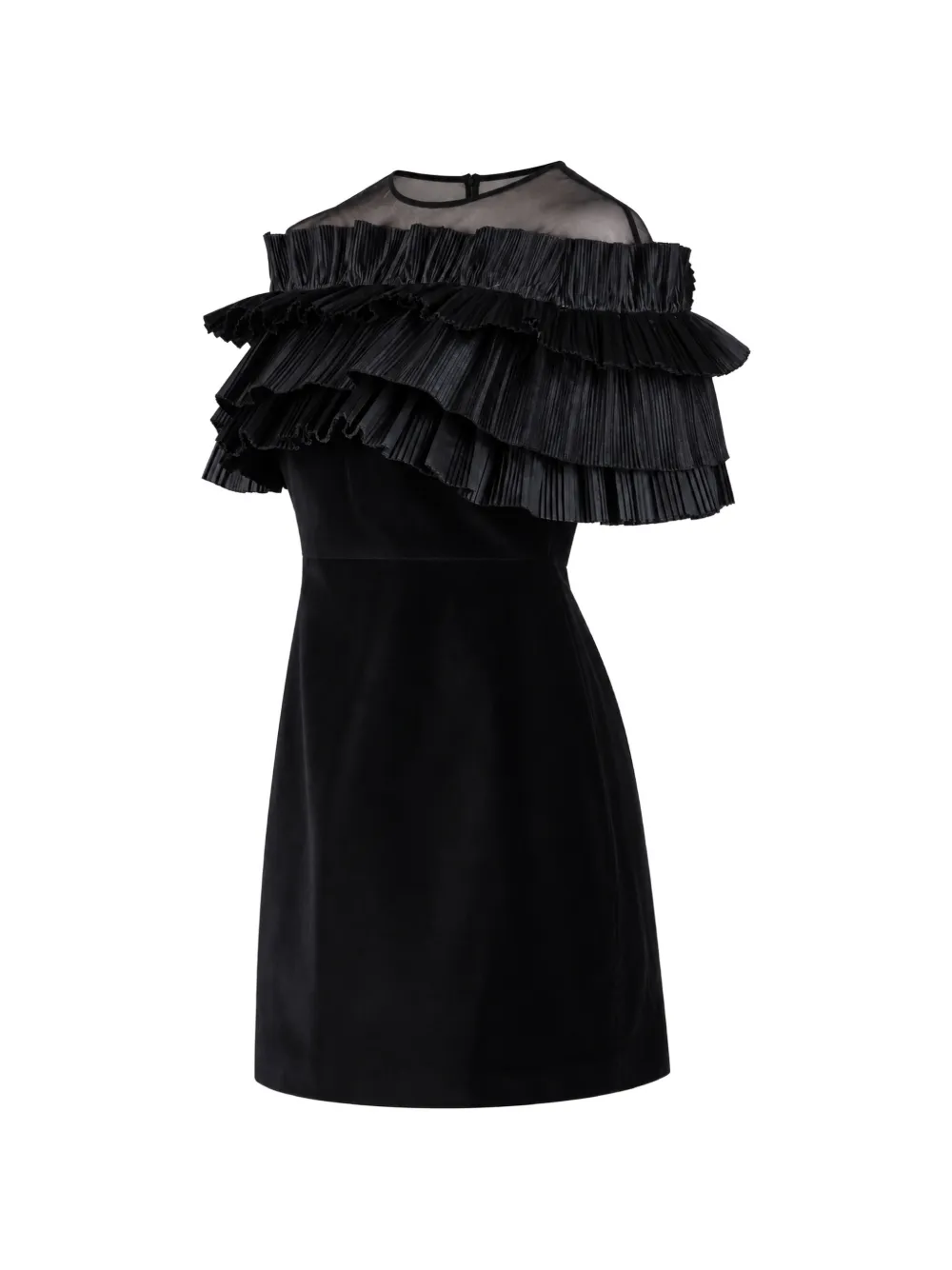 Elisabetta Franchi La Mia Bambina ruffled pleated-sleeve dress Zwart