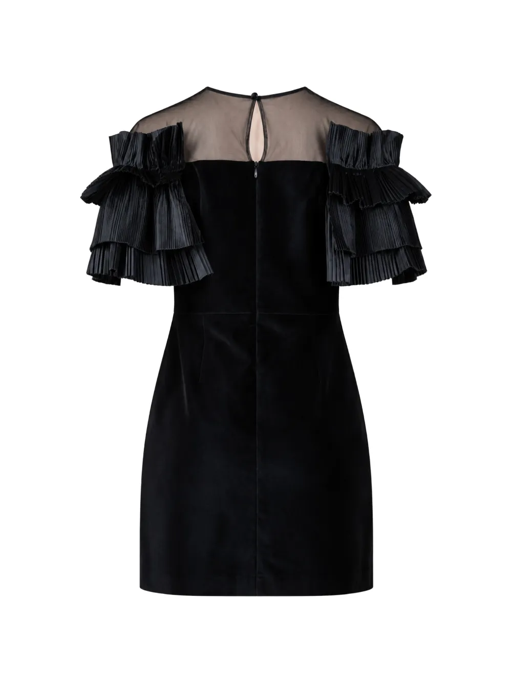 Elisabetta Franchi La Mia Bambina ruffled pleated-sleeve dress Zwart