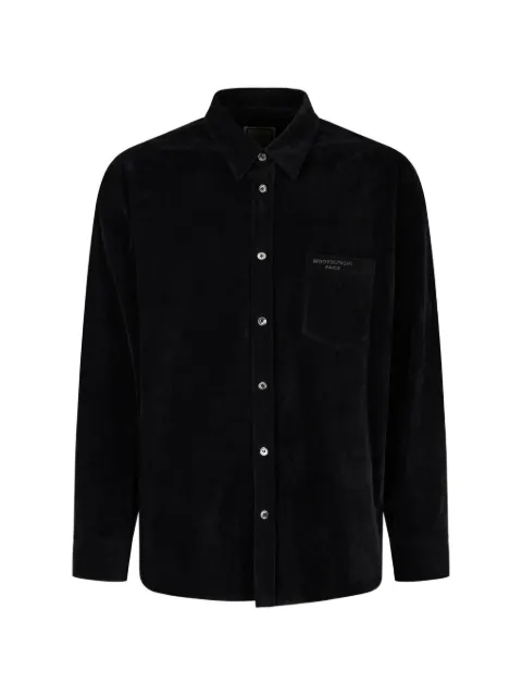 Wooyoungmi logo-print corduroy shirt