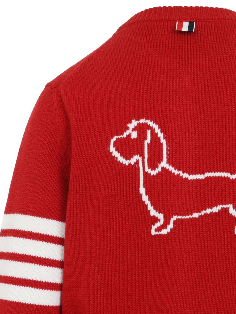 Thom Browne 4-Bar intarsia Hector cardigan Rood