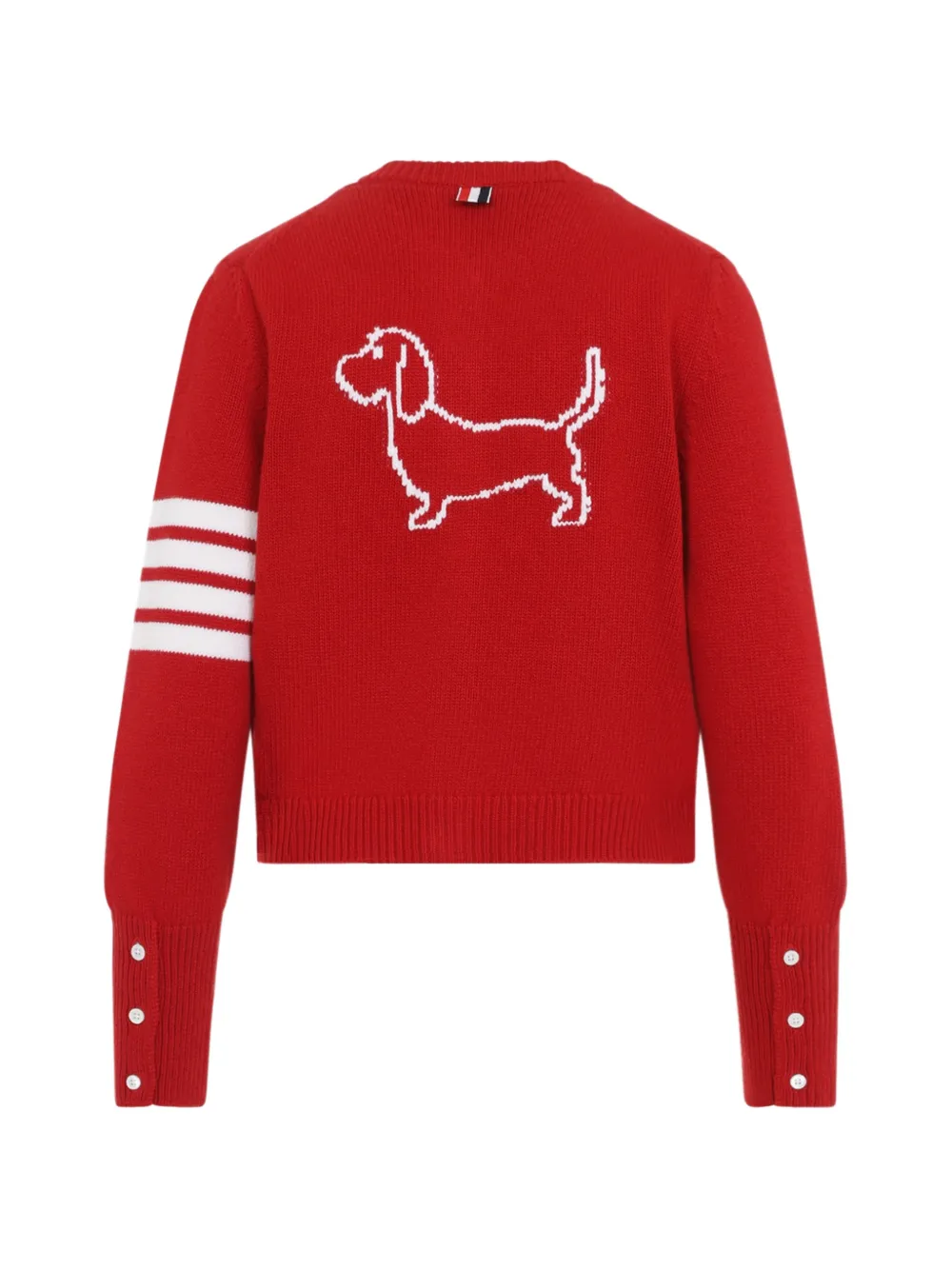 Thom Browne 4-Bar intarsia Hector cardigan Rood