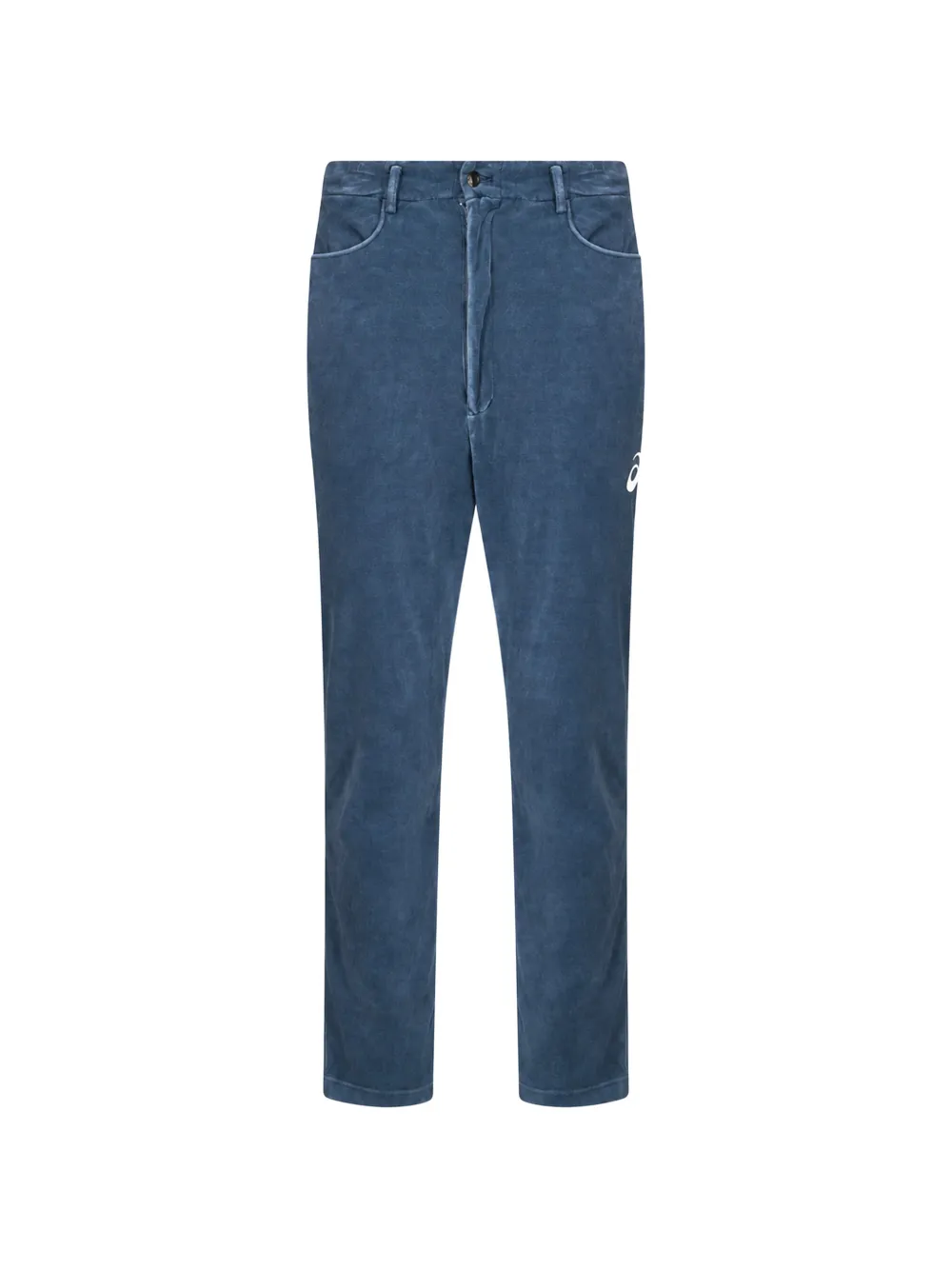 soshiotsuki x asics logo-print velvet trousers - Blu