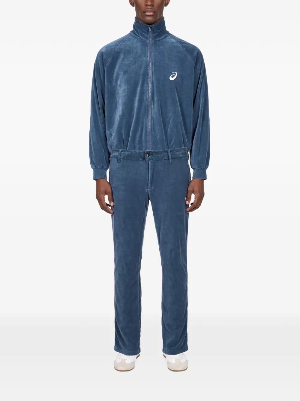 soshiotsuki x asics fluwelen broek met logo-print Blauw