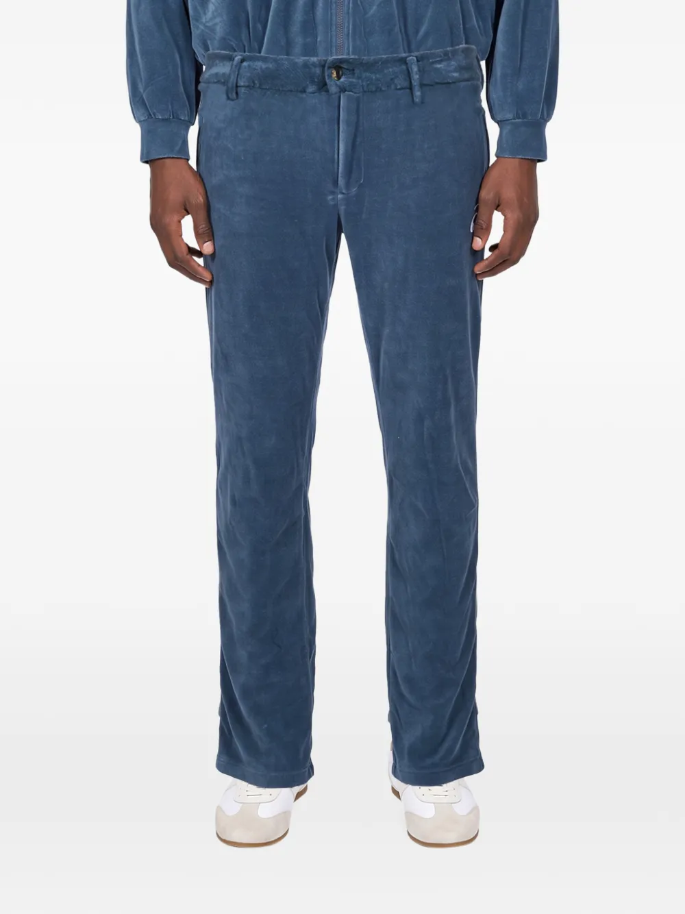 soshiotsuki x asics fluwelen broek met logo-print Blauw