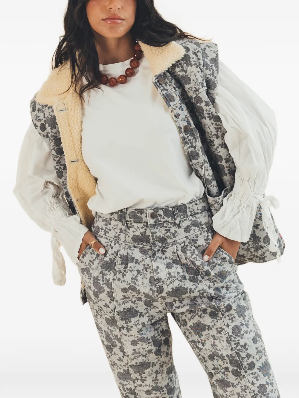 Favorite People Golden Hour floral-print trousers Grijs