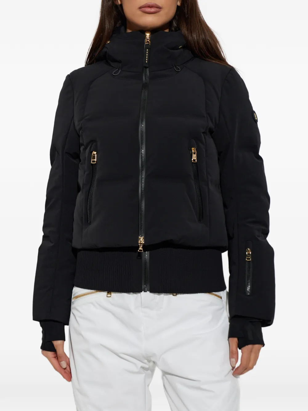 BOGNER Dea hooded quilted ski jacket Zwart