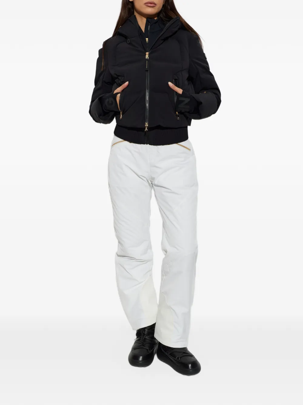 BOGNER Dea hooded quilted ski jacket Zwart