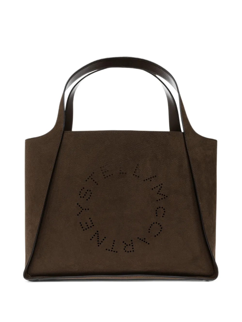 Stella McCartney logo large suede tote bag Bruin