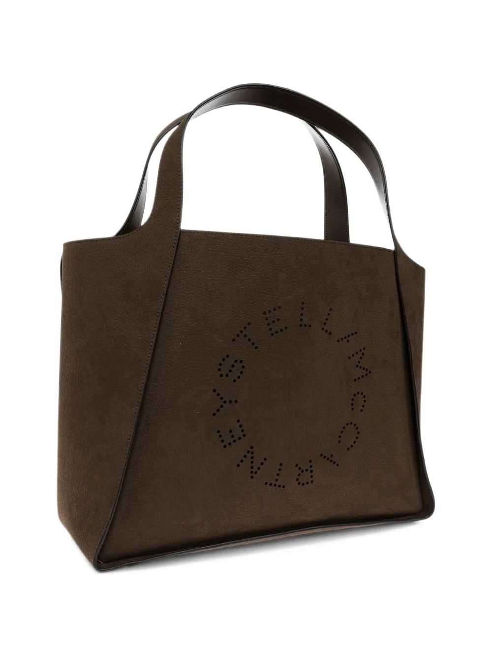 Stella McCartney logo large suede tote bag Bruin