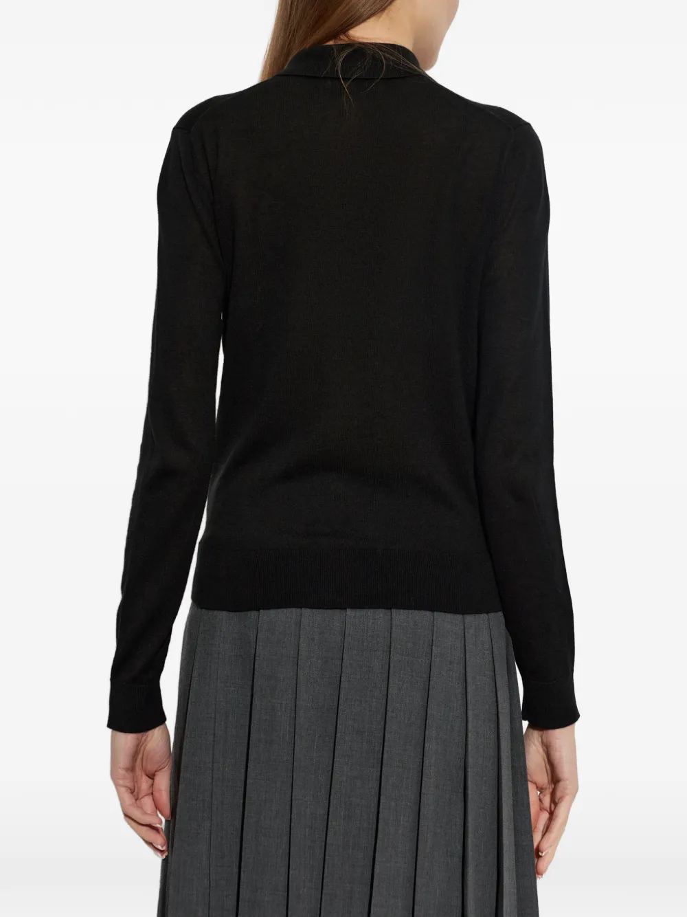 Lacoste Diamanté-button cashmere-blend cardigan Zwart
