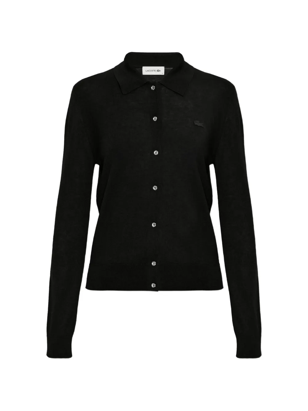 Lacoste Diamanté-button cashmere-blend cardigan - Schwarz