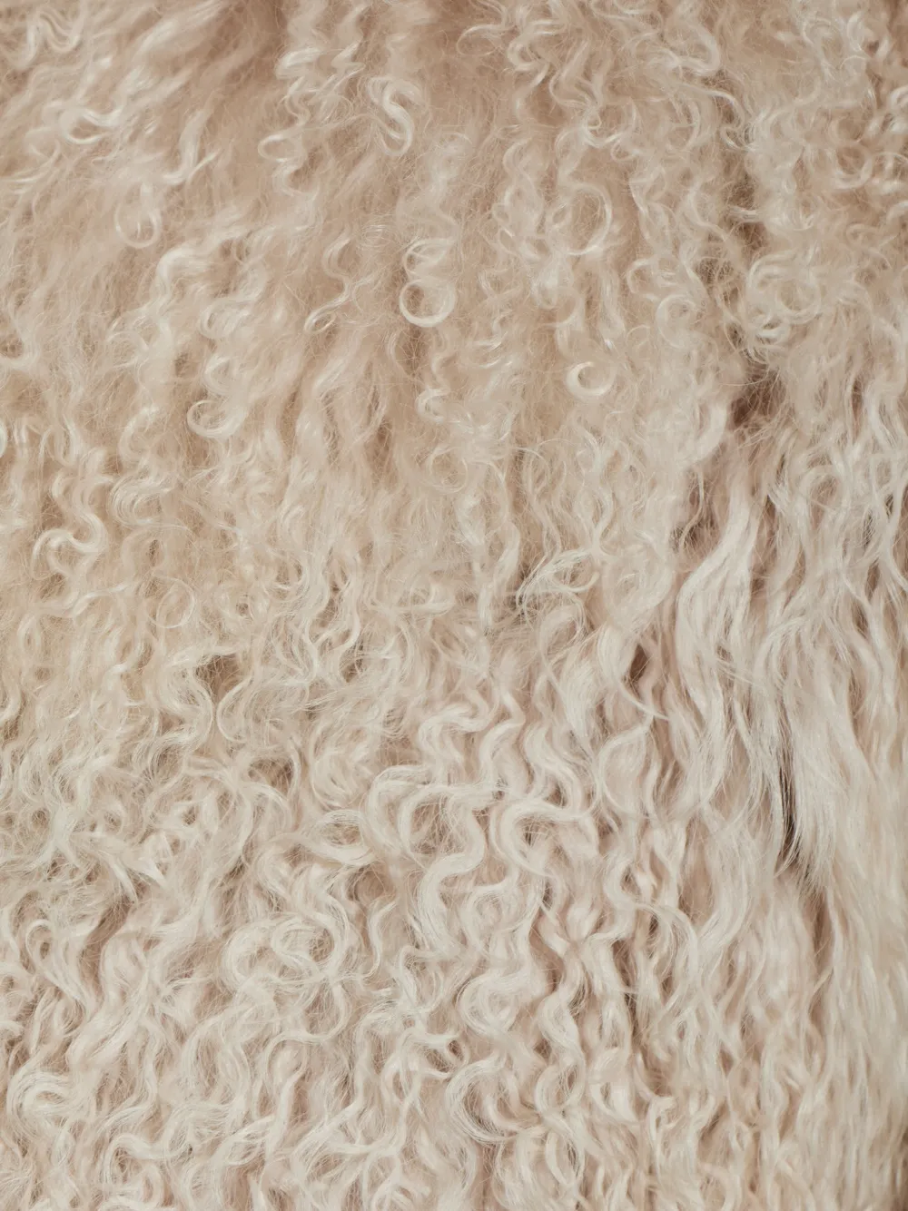 AMI Paris long white lamb-shearling coat Beige