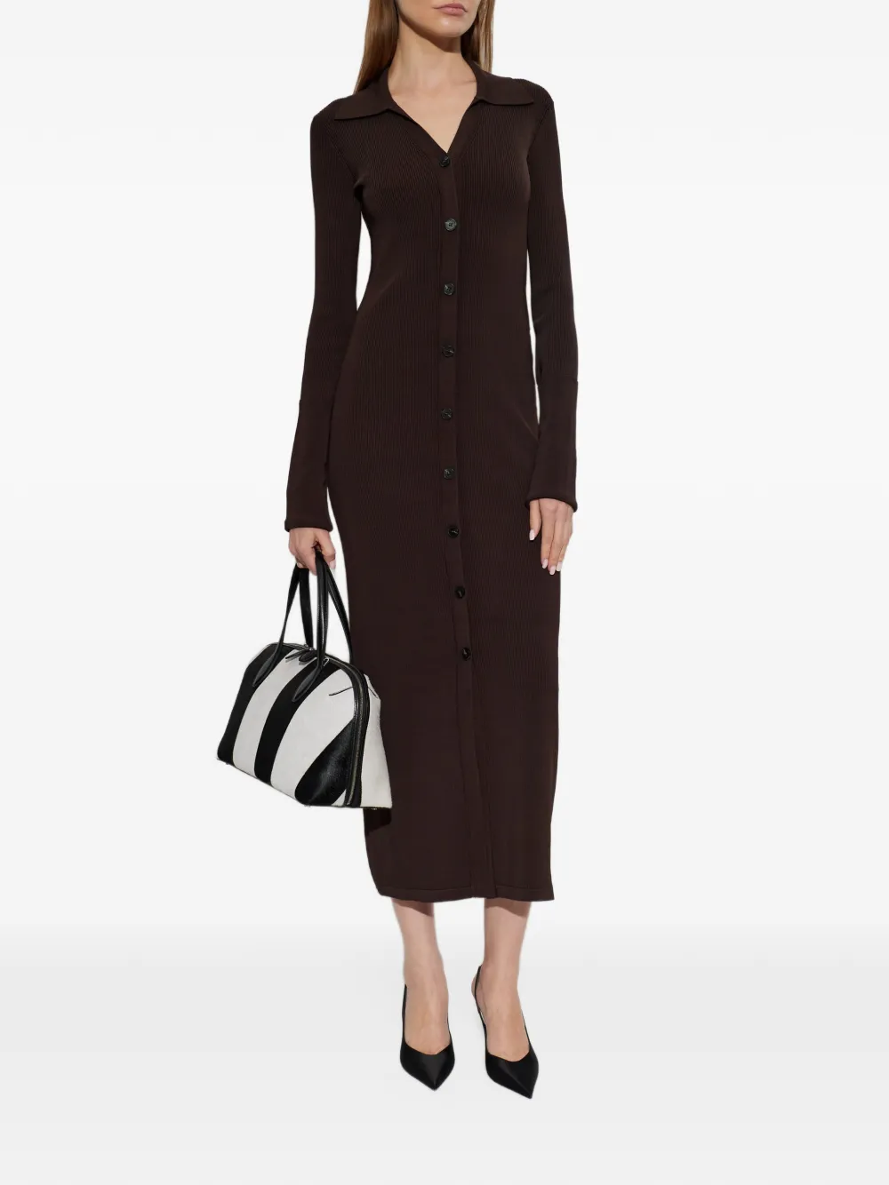 IRO Wonderwall ribbed-knit midi dress Bruin