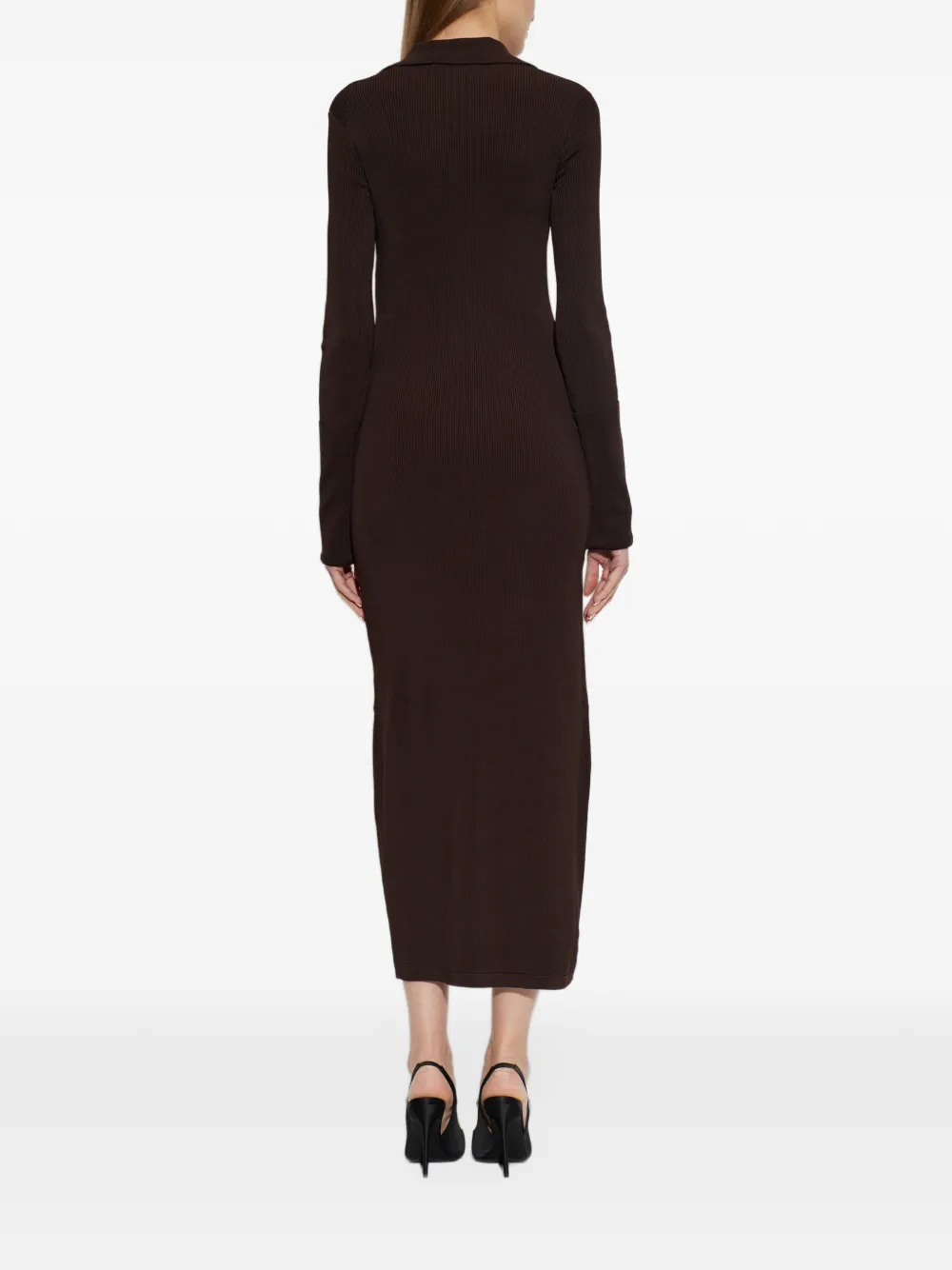 IRO Wonderwall ribbed-knit midi dress Bruin