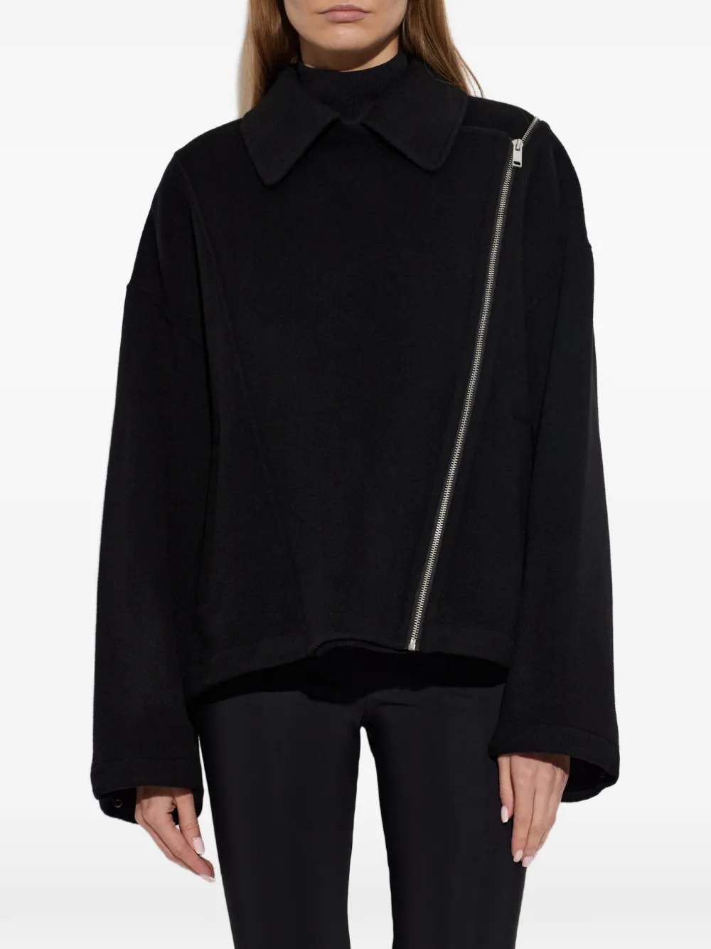 IRO Ampstack asymmetric-zip jacket Zwart