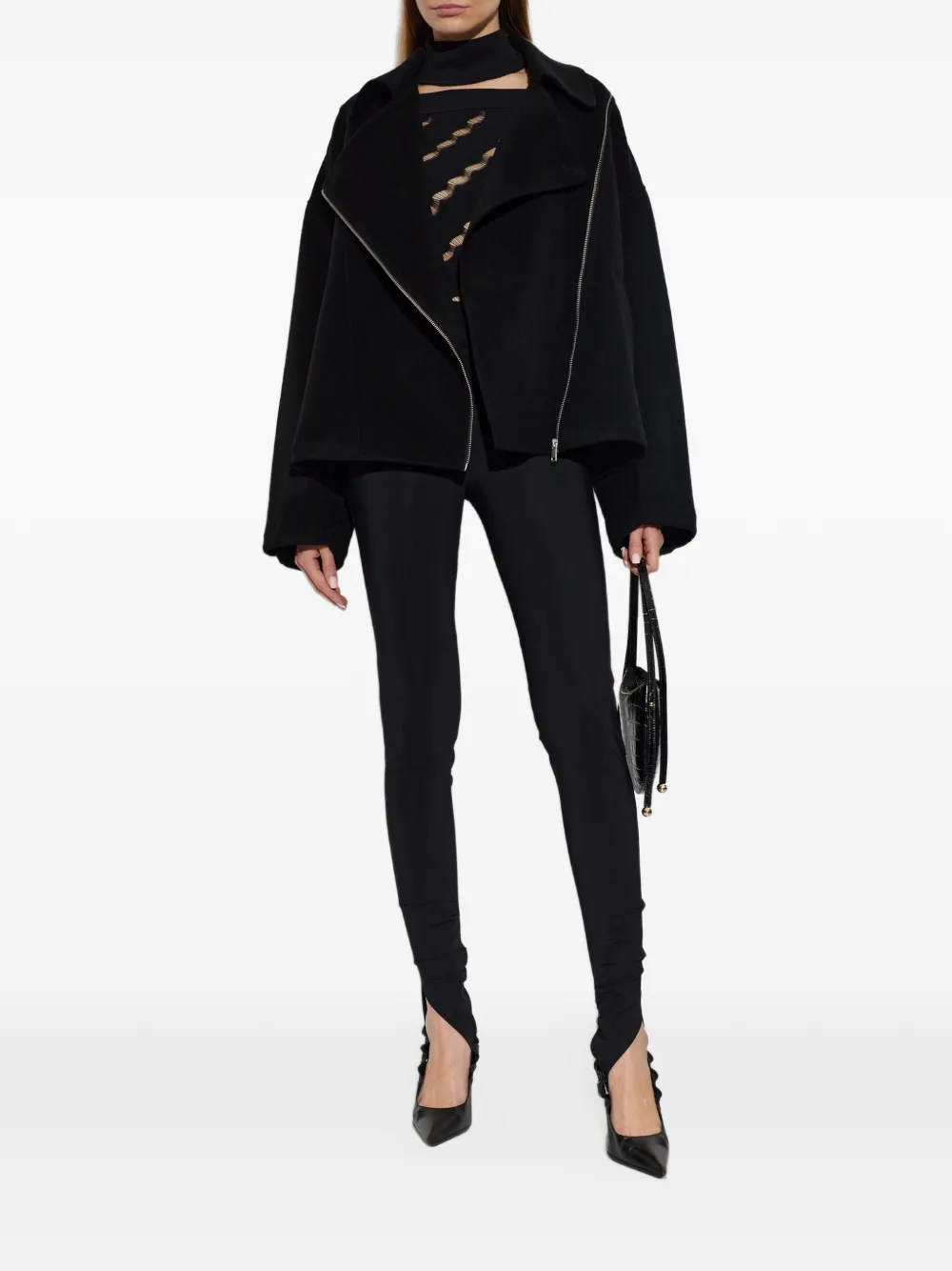 IRO Ampstack asymmetric-zip jacket Zwart